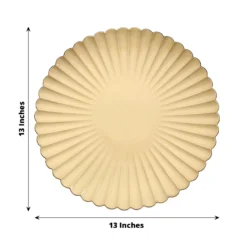 6 Pack | 13" Scalloped Shell Pattern Plastic Charger Plates, Round Disposable Serving Plates 19 6 Pack | 13" Scalloped Shell Pattern Plastic Charger Plates, Round Disposable Serving Plates -Home Decor Promotional Store CHRG PLST0019 GOLD 98