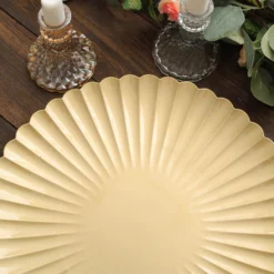 6 Pack | 13" Scalloped Shell Pattern Plastic Charger Plates, Round Disposable Serving Plates 24 6 Pack | 13" Scalloped Shell Pattern Plastic Charger Plates, Round Disposable Serving Plates -Home Decor Promotional Store CHRG PLST0019 GOLD D12