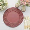 6 Pack Matte Irregular Round Plastic Charger Plates With Giraffe Pattern Rim, Disposable Dinner Serving Plates 13"