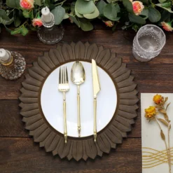 6 Pack Matte Sunflower Plastic Dinner Charger Plates, Disposable Round Serving Trays 13" -Home Decor Promotional Store CHRG PLST0021 NAT D13 52e6c17f 5073 4709 87ec b360c914bb57