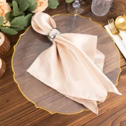 6 Pack Clear Plastic Sunflower Charger Plates With Gold Scalloped Rim, 13" Decorative Serving Plates -Home Decor Promotional Store CHRG PLST0032 CLGD D01