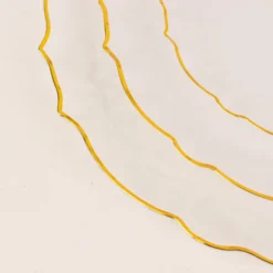 6 Pack Clear Plastic Sunflower Charger Plates With Gold Scalloped Rim, 13" Decorative Serving Plates -Home Decor Promotional Store CHRG PLST0032 CLGD D07