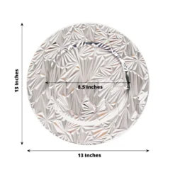 6 Pack Metallic Rock Cut Acrylic Charger Plates, 13" Round Plastic Dinner Serving Plates -Home Decor Promotional Store CHRG PLST0040 SILV 98 e36b787f 21b0 4efe aa93 5380689320fc