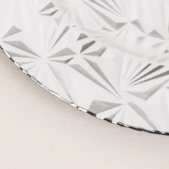 6 Pack Metallic Rock Cut Acrylic Charger Plates, 13" Round Plastic Dinner Serving Plates -Home Decor Promotional Store CHRG PLST0040 SILV D24