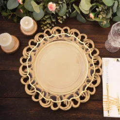 6 Pack Gold Plastic Charger Plates With Entwined Swirl Rim, 13" Round Disposable Serving Plates 14 6 Pack Gold Plastic Charger Plates With Entwined Swirl Rim, 13" Round Disposable Serving Plates -Home Decor Promotional Store CHRG PLST0043 GOLD D04 e56ebc5e f765 41e6 b66e e3324fbfa375