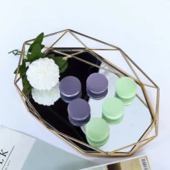 Gold Metal Geometric Mirrored Serving Tray, Octagon Vanity Decorative Tray - 14"x9" -Home Decor Promotional Store CHRG TRAY007 14 GOLD D07