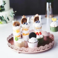 Premium Metal Decorative Vanity Serving Tray, Round With Embellished Rims 12" -Home Decor Promotional Store CHRG TRAY009 12 054 D04.progressive f54eee9f 6873 4036 85bd 020505bbaea6