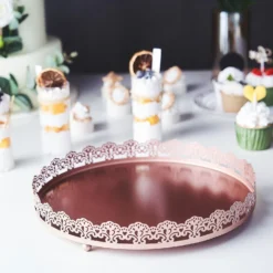 Premium Metal Decorative Vanity Serving Tray, Round With Embellished Rims 12" -Home Decor Promotional Store CHRG TRAY009 12 054 02.progressive 82ca03f3 4ad3 4219 8b3c 87d404ca8bcd