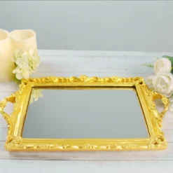 Metallic Resin Decorative Vanity Serving Tray, Rectangle Mirrored Tray - 15"x10" 26 Metallic Resin Decorative Vanity Serving Tray, Rectangle Mirrored Tray - 15"x10" -Home Decor Promotional Store CHRG TRAY011 16 GOLD 01.progressive 028ff45a 2cec 420e 95d4 b28a429ce5b6