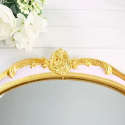 Metallic Oval Resin Decorative Vanity Serving Tray, Mirrored Tray With Handles - 14"x10" -Home Decor Promotional Store CHRG TRAY012 15 PINK D02.progressive 9d49ff29 b7b8 423a 9229 c90e33e42e46
