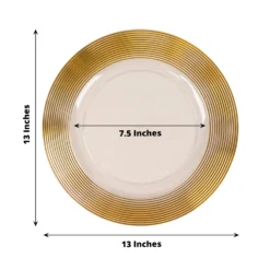 6 Pack Clear / Gold Lined Rim Plastic Charger Plates, Round Disposable Serving Plates With Elegant Ringed Rim 13" 23 6 Pack Clear / Gold Lined Rim Plastic Charger Plates, Round Disposable Serving Plates With Elegant Ringed Rim 13" -Home Decor Promotional Store Clear Gold Lined Rim Plastic Wedding Charger Plates dd9d89c2 b3f2 44ff a1e2 fb329b676037