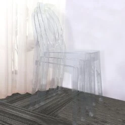4 Pack Stackable Clear Acrylic Ghost Banquet Chairs With Oval Back, Fully Assembled Armless Accent Chairs -Home Decor Promotional Store Clear Crystal Acrylic Casper Dining Chair With Oval Back Transparent Armless Stacking Ghost Side Chair 4 Pack 922d4b7e ee46 4c60 90fc 9b58faccfa66