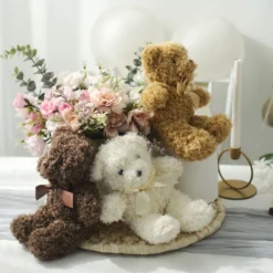 Set Of 3 Cute Plush Stuffed Teddy Bears Centerpiece Decor, Soft Toy Animals Party Decorations - Dark Brown,Ivory,Natural 7" 17 Set Of 3 Cute Plush Stuffed Teddy Bears Centerpiece Decor, Soft Toy Animals Party Decorations - Dark Brown,Ivory,Natural 7" -Home Decor Promotional Store DECO BEAR01 SET D02