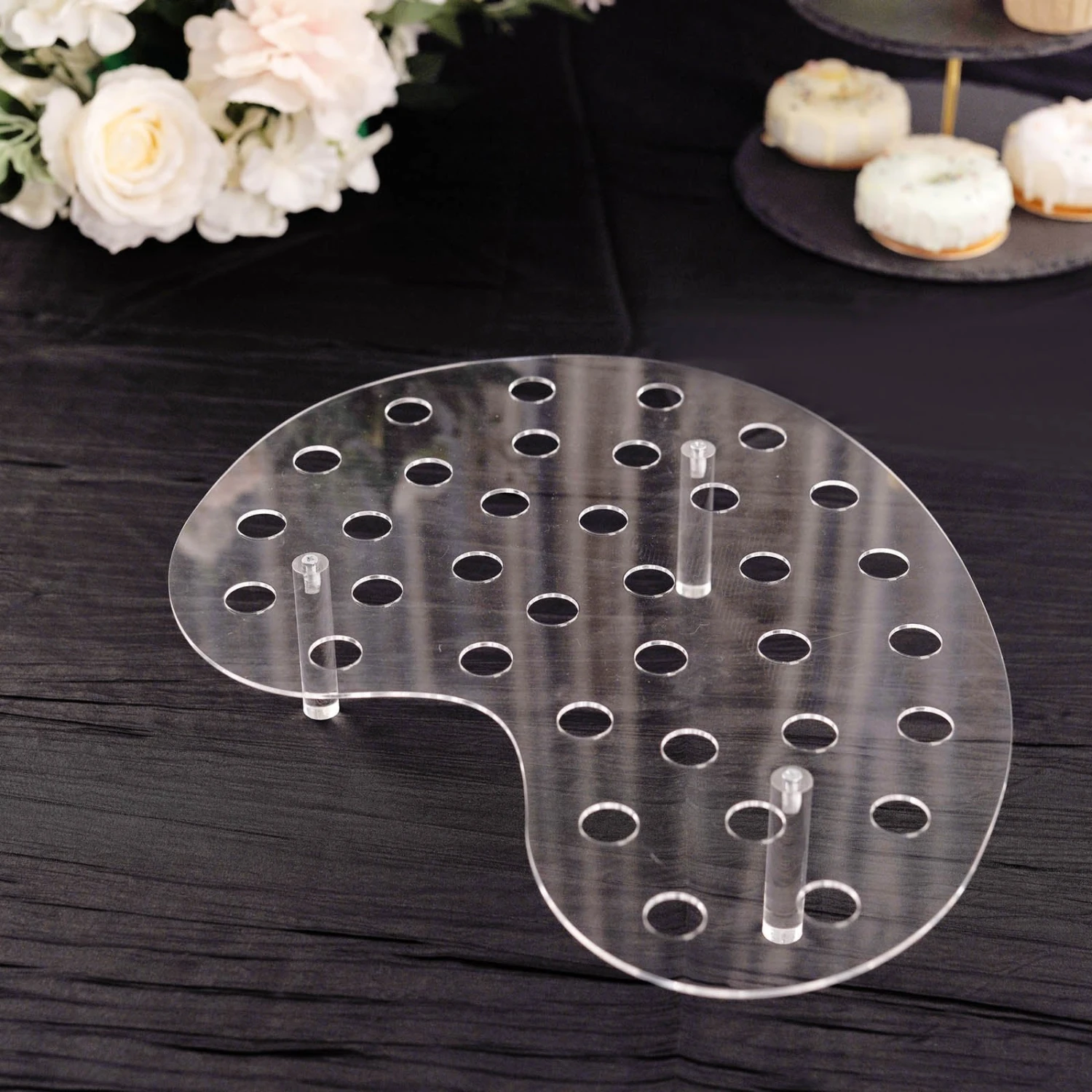 Clear 35-Slot Acrylic Ice Cream Cone Display Stand, Mini Snow Cone Holder Tray 16" 6 Clear 35-Slot Acrylic Ice Cream Cone Display Stand, Mini Snow Cone Holder Tray 16" - Image 6