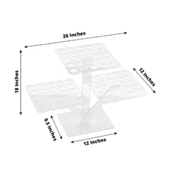 Clear 3-Tier Acrylic 72-Slot Mini Cupcake Display Stand, Foldable Plastic Shot Glass Ice Cream Cone Tray 18" Tall 25 Clear 3-Tier Acrylic 72-Slot Mini Cupcake Display Stand, Foldable Plastic Shot Glass Ice Cream Cone Tray 18" Tall -Home Decor Promotional Store DSP TR0007 72 CLR 98