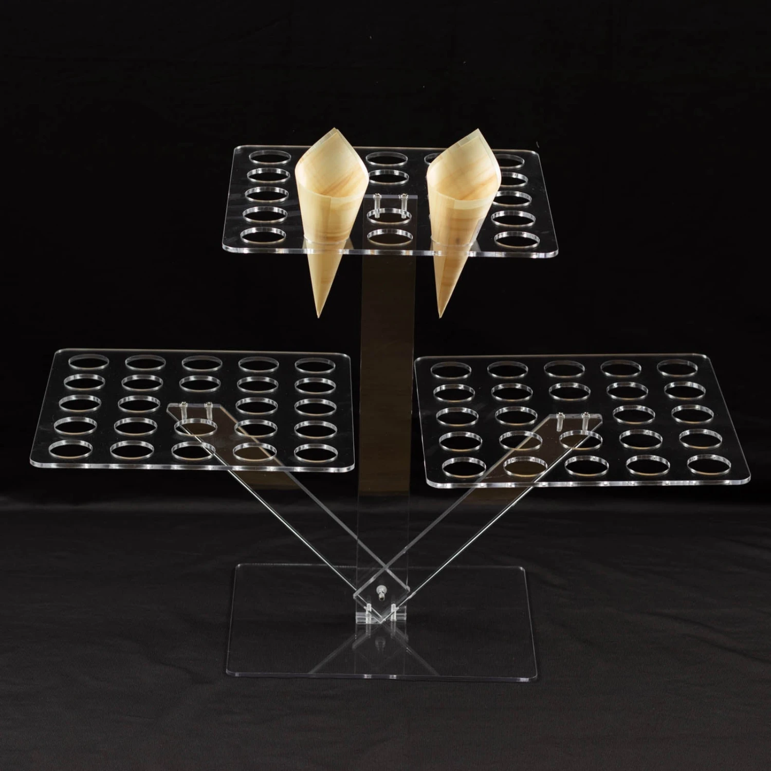 Clear 3-Tier Acrylic 72-Slot Mini Cupcake Display Stand, Foldable Plastic Shot Glass Ice Cream Cone Tray 18" Tall 7 Clear 3-Tier Acrylic 72-Slot Mini Cupcake Display Stand, Foldable Plastic Shot Glass Ice Cream Cone Tray 18" Tall - Image 7