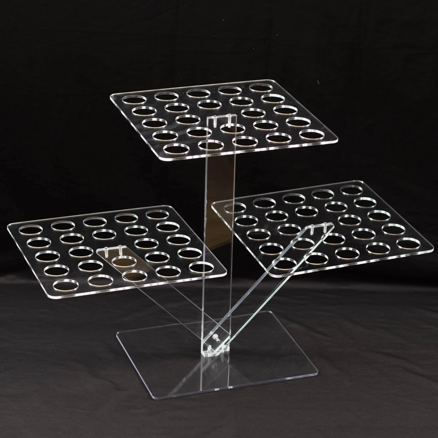 Clear 3-Tier Acrylic 72-Slot Mini Cupcake Display Stand, Foldable Plastic Shot Glass Ice Cream Cone Tray 18" Tall 9 Clear 3-Tier Acrylic 72-Slot Mini Cupcake Display Stand, Foldable Plastic Shot Glass Ice Cream Cone Tray 18" Tall - Image 9