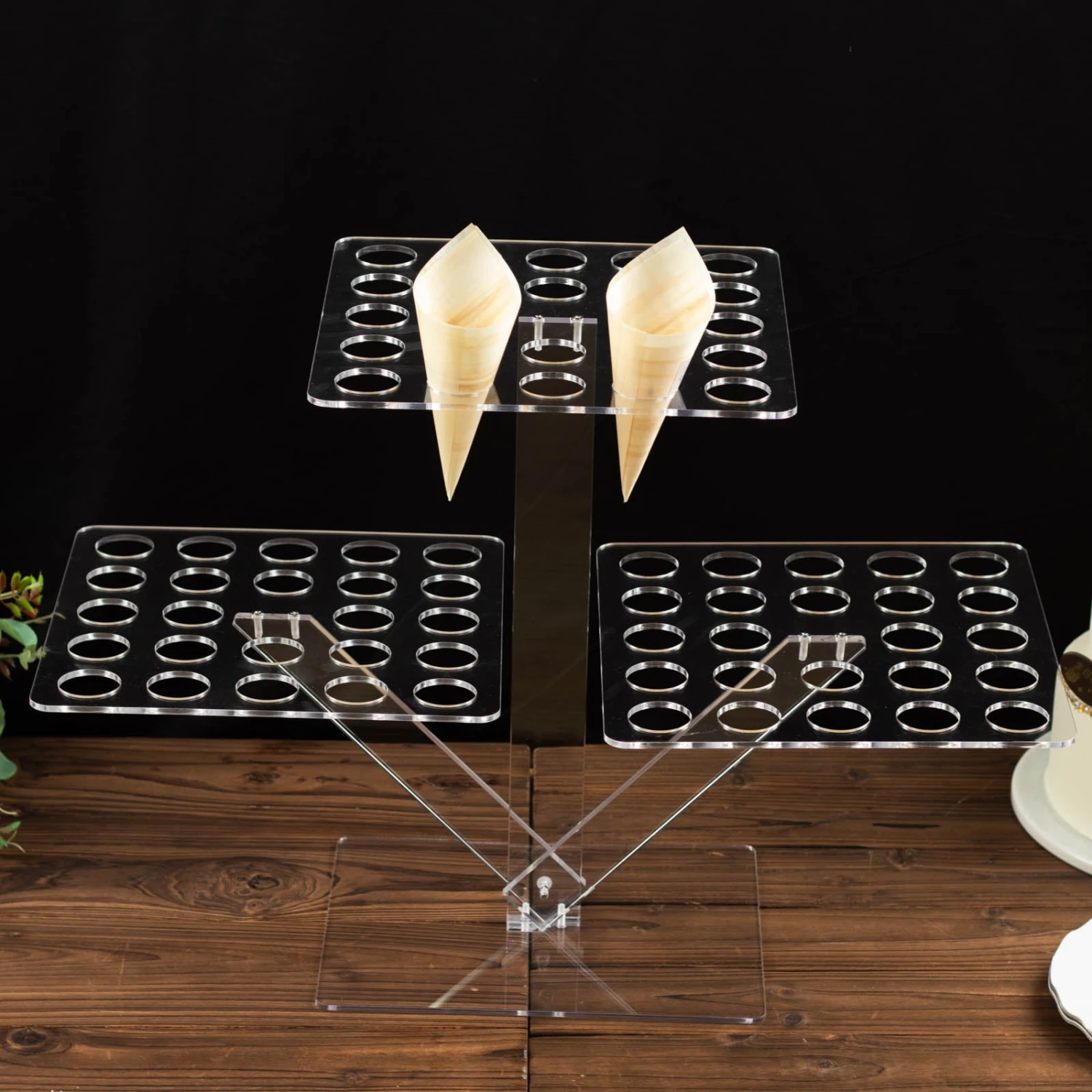 Clear 3-Tier Acrylic 72-Slot Mini Cupcake Display Stand, Foldable Plastic Shot Glass Ice Cream Cone Tray 18" Tall 12 Clear 3-Tier Acrylic 72-Slot Mini Cupcake Display Stand, Foldable Plastic Shot Glass Ice Cream Cone Tray 18" Tall - Image 12