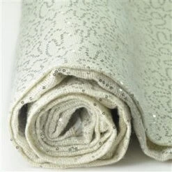 54"X4 Yards Silver Sequin Burlap Fabric Roll, DIY Craft Jute Fabric Bolt