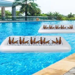 2 Pack Inflatable Cooler Buffet Serving Bar For BBQ Picnic Pool Party - 50"L X 24"W -Home Decor Promotional Store FLOAT TRAY 01 4 WHT D07.progressive 1547a0c1 a5c3 456c be6c 8dc84343574c
