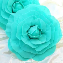 2 Pack Large Real Touch Artificial Foam DIY Craft Roses 20" -Home Decor Promotional Store FOAM FLO001 20 TURQ D01