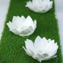 6 Pack White Life-Like Soft Foam Craft Dahlia Flower Heads 8"