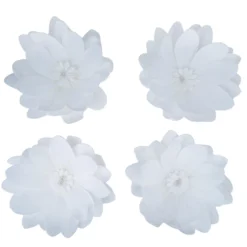 4 Pack Life-Like Soft Foam Craft Dahlia Flower Heads 16" -Home Decor Promotional Store FOAM FLO004 16 WHT D01