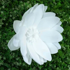 4 Pack Life-Like Soft Foam Craft Dahlia Flower Heads 16" -Home Decor Promotional Store FOAM FLO004 16 WHT 02