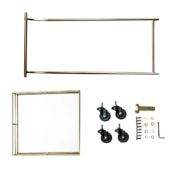 Gold Metal 3-Tier Bar Cart Mirror Serving Tray Kitchen Trolley, Teacart Island Trolley 3ft Tall -Home Decor Promotional Store FURN CART 002 GOLD D12.progressive 4cfb5ca0 3966 4a03 9ad8 cf4c70a6b772