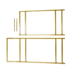 Gold Metal 2-Tier Bar Cart Wine Rack With Wooden Serving Trays, Kitchen Trolley With 5 Wine Bottles & 2 Wine Glass Holder Rack 3ft -Home Decor Promotional Store FURN CART 003 GOLD D13.progressive d02f6b7d 9a94 4e10 b582 d516df7c8d65
