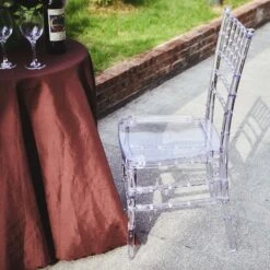 4 Pack | Clear Resin Transparent Chiavari Chair, Armless Stackable Chairs