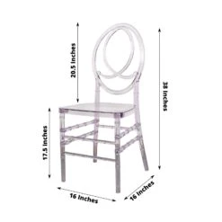 Stackable Clear Acrylic Phoenix Chiavari Ghost Chair, Transparent Resin Armless Oval Back Chair -Home Decor Promotional Store FURN CHIV03 CLR 98