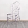 Stackable Clear Acrylic Phoenix Chiavari Ghost Chair, Transparent Resin Armless Oval Back Chair