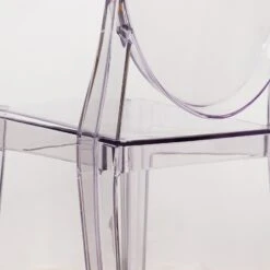 4 Pack Stackable Clear Acrylic Ghost Banquet Chairs With Oval Back, Fully Assembled Armless Accent Chairs -Home Decor Promotional Store FURN CHIV04 CLR CASE D12