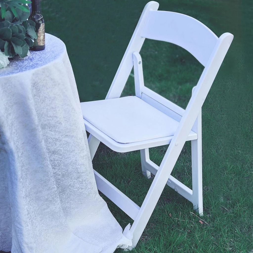 White Folding Chair With Vinyl Padded Seat - Home Event Chairs 7 White Folding Chair With Vinyl Padded Seat - Home Event Chairs - Image 7