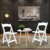 White Folding Chair With Vinyl Padded Seat - Home Event Chairs