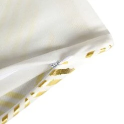 Set Of 4 | 18" White/Gold Foil Geometric Print Throw Pillow Covers, Velvet Square Sofa Cushion Covers -Home Decor Promotional Store FURN PLW FOIL02 SET1 WHT D05