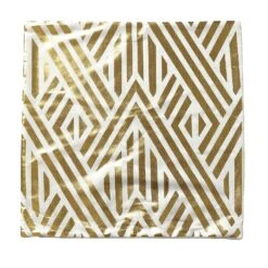 Set Of 4 | 18" White/Gold Foil Geometric Print Throw Pillow Covers, Velvet Square Sofa Cushion Covers -Home Decor Promotional Store FURN PLW FOIL02 SET1 WHT D09