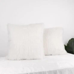 2 Pack | 18" White Faux Fur Sheepskin Throw Pillow Cases, Square Pillow Covers -Home Decor Promotional Store FURN PLW FUR01 18 WHT D02.progressive ff684a99 a9a1 4b03 afcb 8b8ed0924f0d
