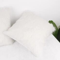 2 Pack | 18" White Faux Fur Sheepskin Throw Pillow Cases, Square Pillow Covers -Home Decor Promotional Store FURN PLW FUR01 18 WHT D04.progressive e14db715 7a4b 42d7 a4db 0cf093cd7b5c