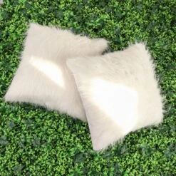 2 Pack | 18" White Faux Fur Sheepskin Throw Pillow Cases, Square Pillow Covers -Home Decor Promotional Store FURN PLW FUR01 18 WHT D09.progressive 0780d050 c649 4645 9464 21d261686b29