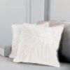 2 Pack | 18" White Faux Fur Sheepskin Throw Pillow Cases, Square Pillow Covers
