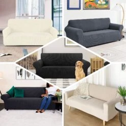 Easy Fit Stretch Sofa Slipcover 1-Piece 3 Seater Couch Cover Furniture Protector, Spandex Jacquard Fabric With Elastic Bottom -Home Decor Promotional Store FURN SOFA JAC 2 3 EBC2.progressive 442dfb41 f48e 49fa a49e 40324d4c14da