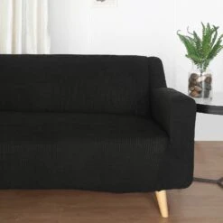 Easy Fit Stretch Sofa Slipcover, 1-Piece Loveseat Couch Cover Furniture Protector, Spandex Jacquard Fabric With Elastic Bottom -Home Decor Promotional Store FURN SOFA JAC 2 BLK D02.progressive 8d4bb1b4 635c 476b a3cf 660cea4e6926