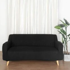 Easy Fit Stretch Sofa Slipcover, 1-Piece Loveseat Couch Cover Furniture Protector, Spandex Jacquard Fabric With Elastic Bottom -Home Decor Promotional Store FURN SOFA JAC 2 BLK D03 760x760 a02cd8e4 b4e9 465d ab6b 1059490efb06