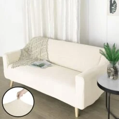 Easy Fit Stretch Sofa Slipcover, 1-Piece Loveseat Couch Cover Furniture Protector, Spandex Jacquard Fabric With Elastic Bottom -Home Decor Promotional Store FURN SOFA JAC 2 IVR 02 760x760 134f1532 d781 45b0 bb44 1e14311cca6d