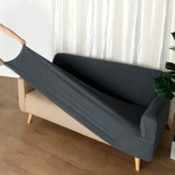 Easy Fit Stretch Sofa Slipcover 1-Piece 3 Seater Couch Cover Furniture Protector, Spandex Jacquard Fabric With Elastic Bottom -Home Decor Promotional Store FURN SOFA JAC 3 044 D01