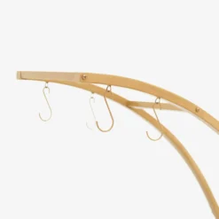 4.5ft Gold Metal 4-Tier Half Moon Plant Shelf Rack With Hanging Hooks, Dessert Display Stand -Home Decor Promotional Store FURN STND 002 GOLD D05