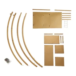 4.5ft Gold Metal 4-Tier Half Moon Plant Shelf Rack With Hanging Hooks, Dessert Display Stand -Home Decor Promotional Store FURN STND 002 GOLD D06