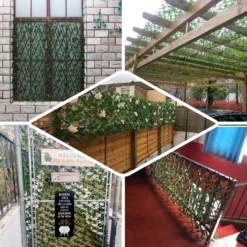 Expandable Lattice Fence, Artificial Ivy Trellis Privacy Hedge Backdrop Accordion Fencing - 17"H X 95"L -Home Decor Promotional Store FURN WOD FEN001 EBC2.progressive 376e1f80 2bfd 46af 8740 563687e2932b